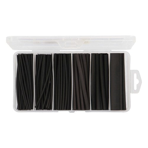 Install Bay IBHST160B Heat Shrink Tubing Kit - 160 Pc 4 in 2:1 Assorted - Black