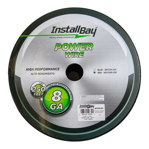 Install Bay IBPC08R-250 CCA Value Line 8 Gauge Power Cable Red - 250 Foot Coil