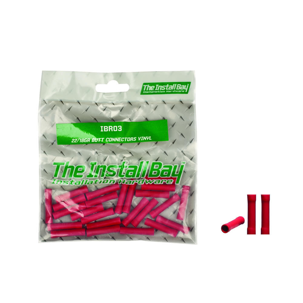 Install Bay IBR03 22 - 18 Butt Connector Vinyl - Retail Pack