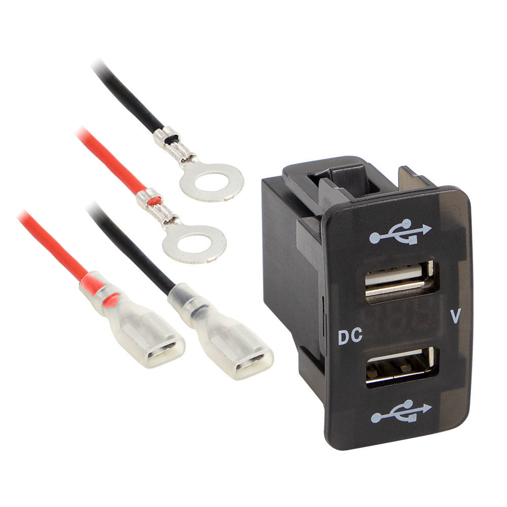 Install Bay IBR106 Dual 2.1A USB Compatible Fits for Toyota W/Volt 2003-2015 - Retail Pack
