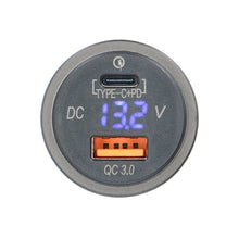 Charger l'image dans la galerie, Install Bay IBR117 Type C + USB 3.0 4X Charge + Voltmeter Flush Mount - Retail Pack