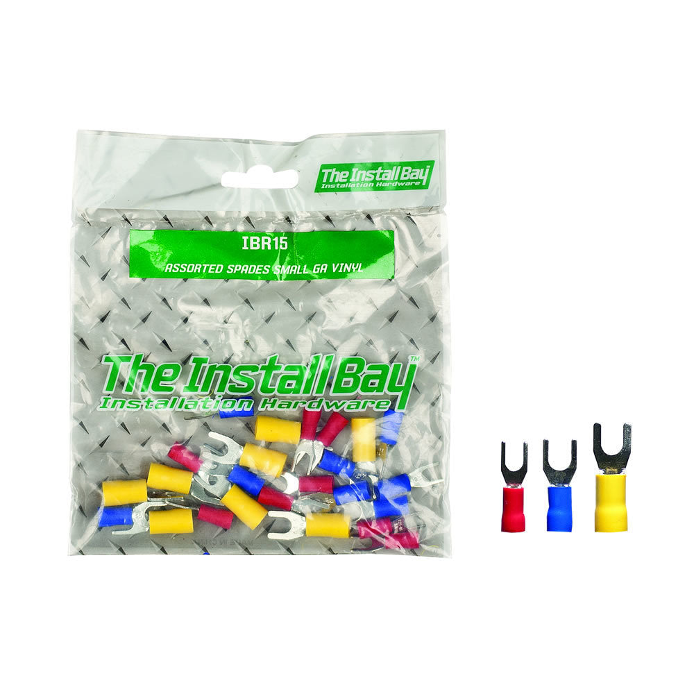 Install Bay IBR15 Assorted Spade Terminals Small Gauge Vinyl - Retail Pack