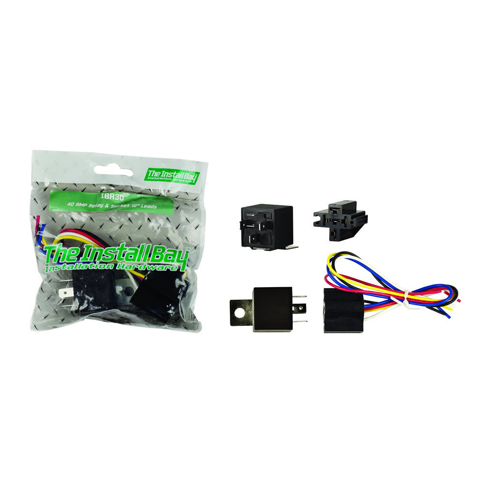 Install Bay IBR30 40 Amp Relay and Socket 12 Inch Leads - Retail Pack