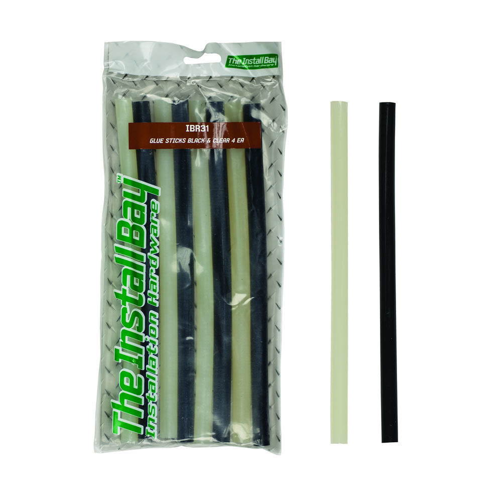 Install Bay IBR31 Glue Sticks Black /Clear (x4) ea - 8 piece - Retail Pack