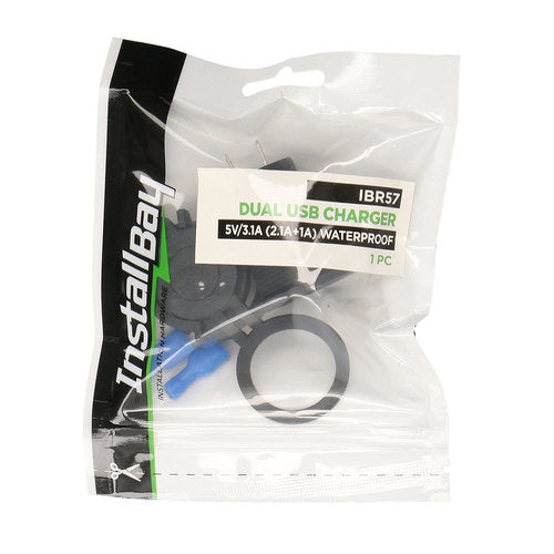 Install Bay IBR57 Dual USB Water Resistant with Cover - Retail Pack