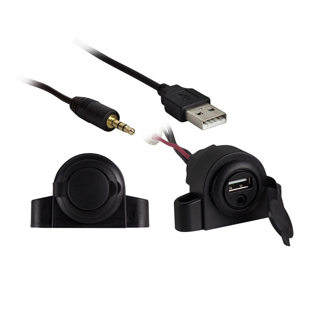 Install Bay IBR72 3.5MM AUX Audio Input with USB Charge/Data Ext - Retail Pack