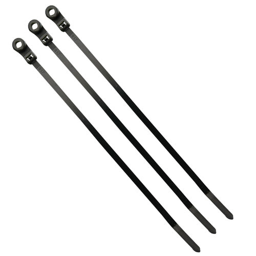Install Bay IBR84 Black Cable Ties 7in 40lb Mounting Head - 24 Piece Retail Pk