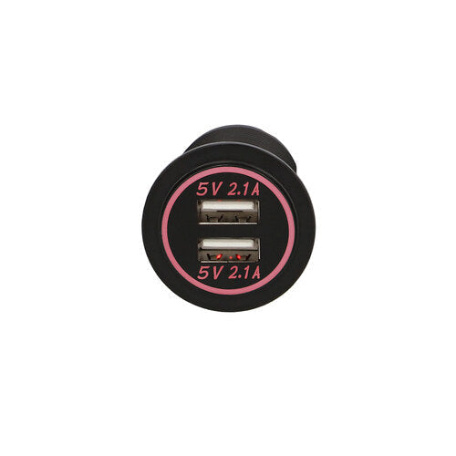 Install Bay IBR85 Dual USB Charger 4.2 Amp Flush Mount - Red - Retail Pack