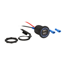 Charger l'image dans la galerie, Install Bay IBR87 Dual USB Charger 4.2 Amp Flush Mount - Blue - Retail Pack