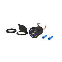 Charger l'image dans la galerie, Install Bay IBR87 Dual USB Charger 4.2 Amp Flush Mount - Blue - Retail Pack