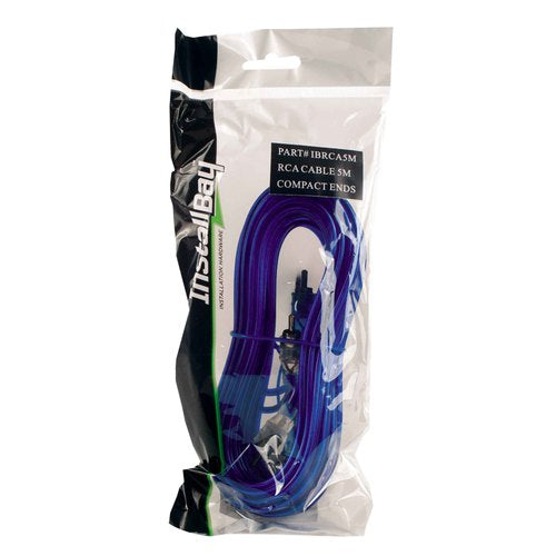 Install Bay IBRCA5M Compact End Blue RCA Cables 5 m - Each