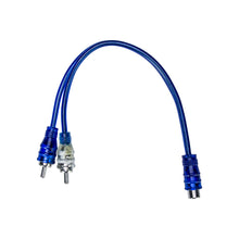 Load image into Gallery viewer, Install Bay IBRCAY1 Compact End Blue RCA Cables 1 Female 2 Males 6 in - Each
