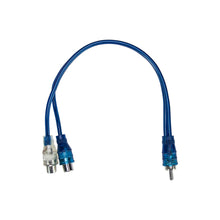 Load image into Gallery viewer, Install Bay IBRCAY2 Compact End Blue RCA Cables 1 Male 2 Females 6 in - Each