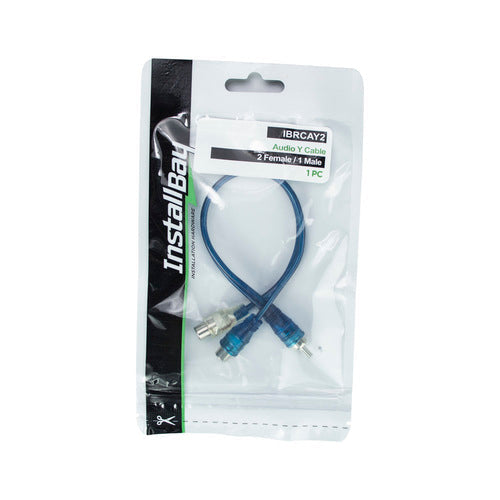 Install Bay IBRCAY2 Compact End Blue RCA Cables 1 Male 2 Females 6 in - Each