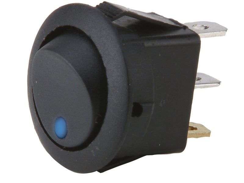 Install Bay IBRRSB Round Rocker Switch With Blue Led No Leads 20amp - Pack of 5