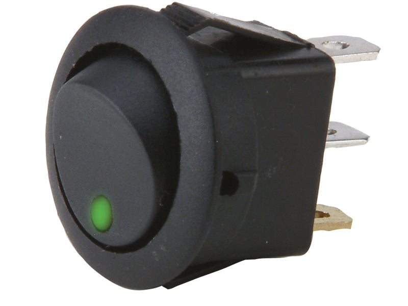 Install Bay IBRRSG Round Rocker Switch Green Led No Leads 20amp - Pack of 5