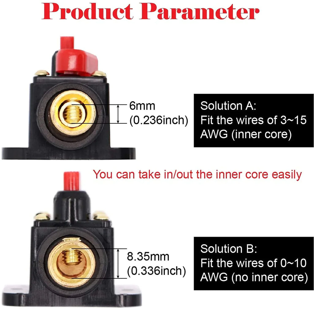 2 Absolute ICB80 4/8 AWG 80 Amp in-line Circuit Breaker with Manual Reset with Manual Reset Car Auto Marine Boat Stereo