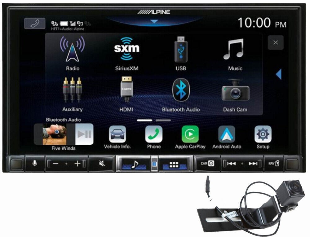 Alpine ILX-507 7" Digital Multimedia Receiver and HCE-RCAM-WRA Backup Camera