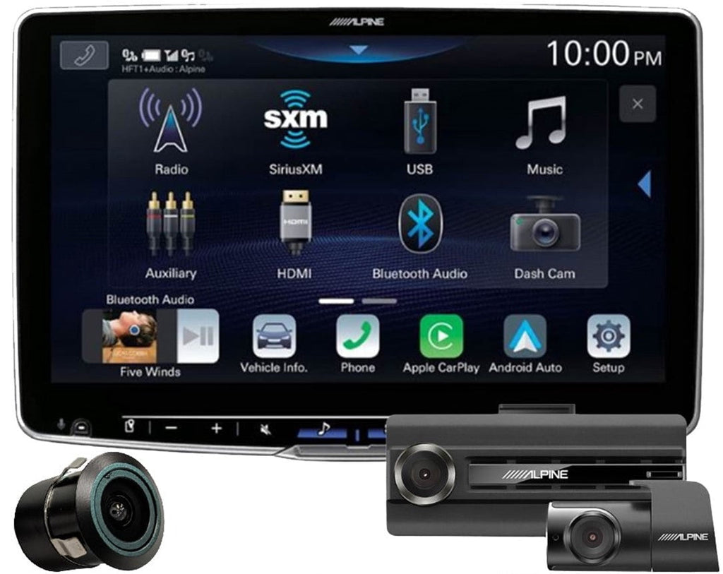 Alpine ILX-F511 Halo11 11" Multimedia Receiver +DVR-C310R Dash Camera +Bullet Camera