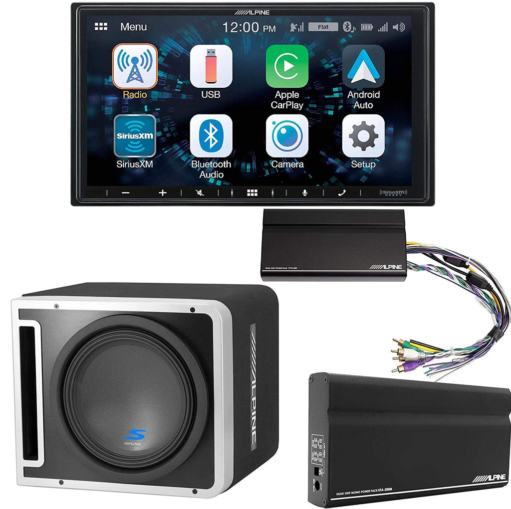 Alpine ILX-W670 with Alpine KTA-200M Mono and KTA-450 4-Channel Amps with S-SB10V 10" Loaded Enclosure