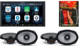 Alpine ILX-W670 Digital Indash Receiver & Two Pairs Alpine R2-S69 Type R 6x9 Coaxial Speaker & KIT10 Installation AMP Kit