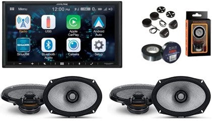 Alpine ILX-W670 Digital Indash Receiver & Two Pairs Alpine R2-S69 Type R 6x9 Coaxial Speaker & PAK1