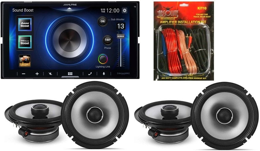 Alpine ILX-W670 In-dash Receiver & 2 Pair S2-S65 6.5" Speaker & KIT10 AMP Kit