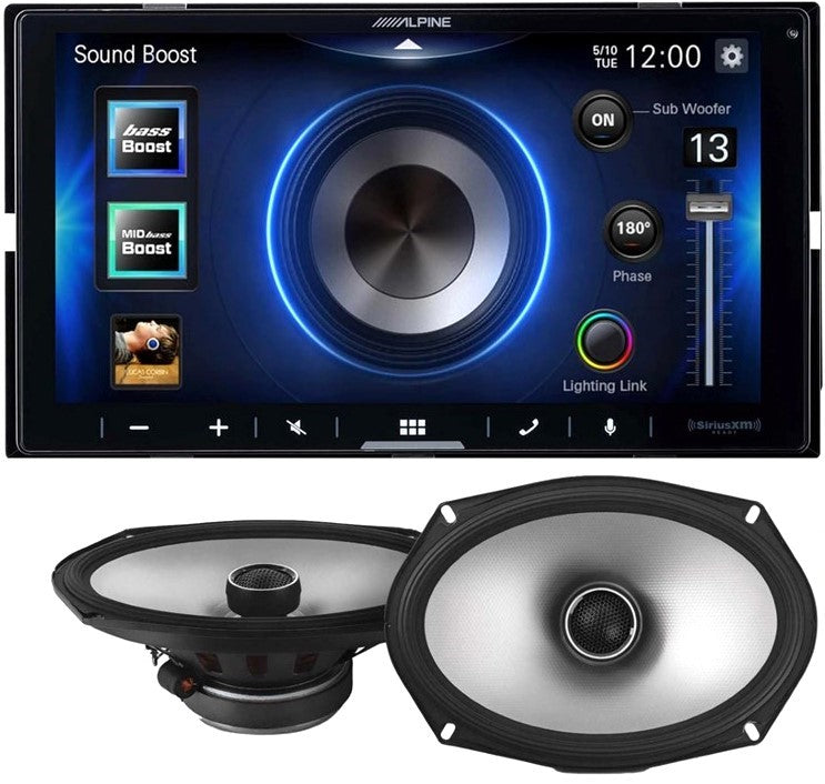 Alpine ILX-W670 In-dash Receiver & S2-S69 6x9 Speaker KIT10 Installation AMP Kit