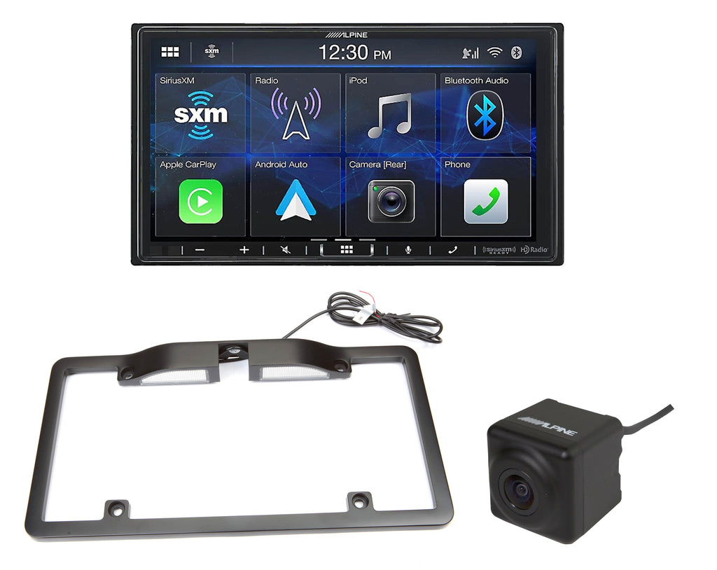 Alpine iLX-407 7" Digital receiver, HCE-C1100 camera KTX-C10LP License plate kit