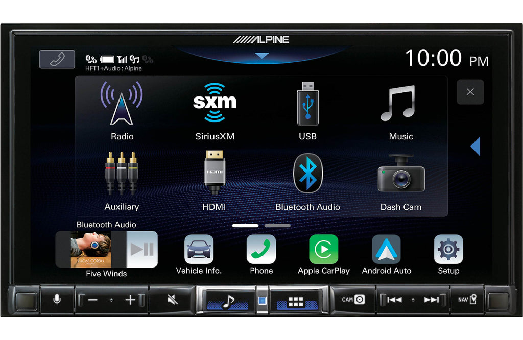 Alpine iLX-507 7" Digital multimedia receiver+RUX-H02 subwoofer level controller