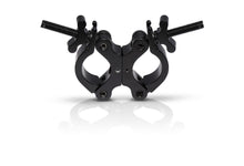 Load image into Gallery viewer, Galaxy Stage GS-C112P Slim Double Swivel Cheeseboro Clamp Black Heavy-Duty Adjustable Truss Connector