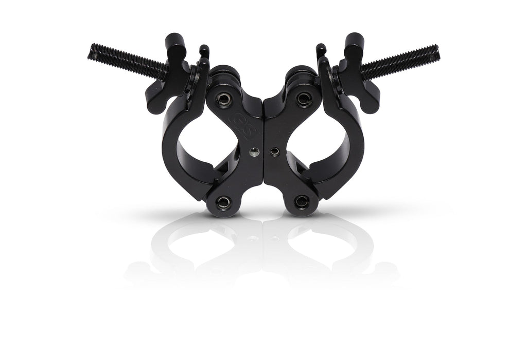 Galaxy Stage GS-C112P Slim Double Swivel Cheeseboro Clamp Black Heavy-Duty Adjustable Truss Connector