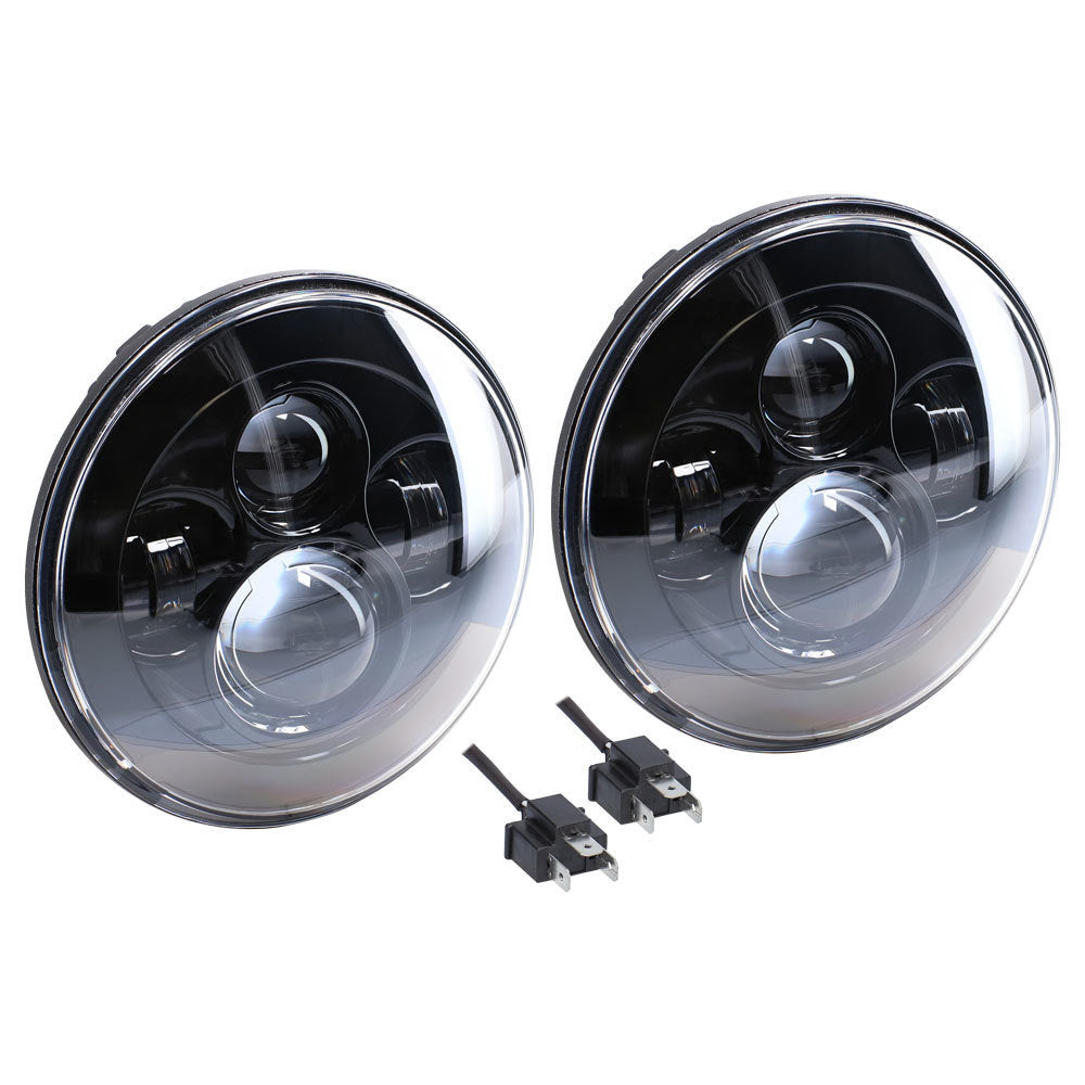 Jeep JP-701B 7" LED Light with Black Face - 7 Inch, 9 LED