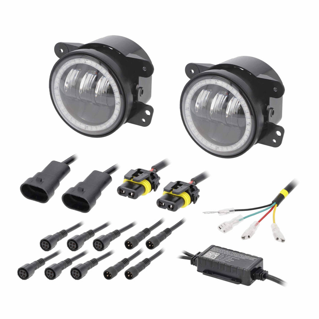 Jeep JP-702RGBFL 4" LED Fog Lights with RGB Halo - Fits Select Jeep® Wrangler 1997-UP* and Jeep® Gladiator 2020-UP* Models