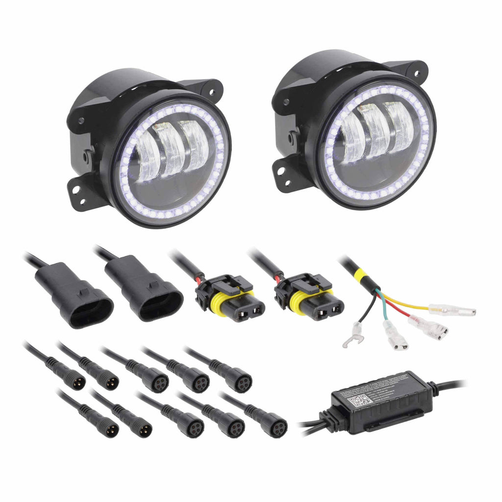 Jeep JP-702RGBFL 4" LED Fog Lights with RGB Halo - Fits Select Jeep® Wrangler 1997-UP* and Jeep® Gladiator 2020-UP* Models