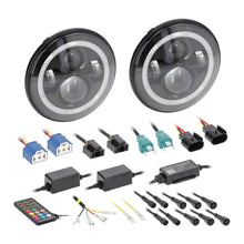 Load image into Gallery viewer, Jeep JP-702RGB 7” LED Headlights with RGB Halo - Fits Select Jeep Wrangler 1997-UP* and Jeep Gladiator 2020-Up* Models