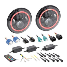Load image into Gallery viewer, Jeep JP-702RGB 7” LED Headlights with RGB Halo - Fits Select Jeep Wrangler 1997-UP* and Jeep Gladiator 2020-Up* Models