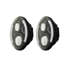 Load image into Gallery viewer, Jeep JP-703B 7" LED Light with Black Face and Partial Halo, 7 Inch, 6 LED