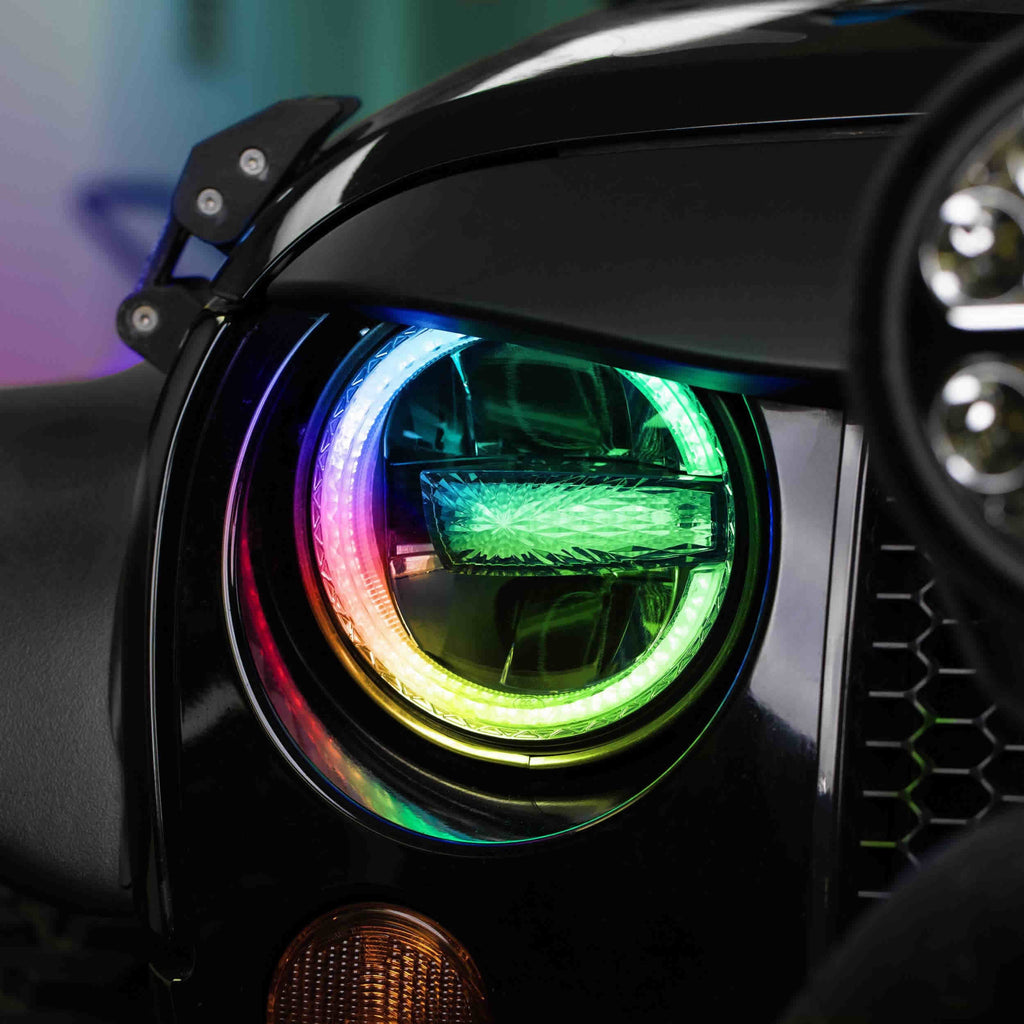 Jeep JP-709RGBKT 7" Premium Chasing LED Headlights - Fits select Jeeps®