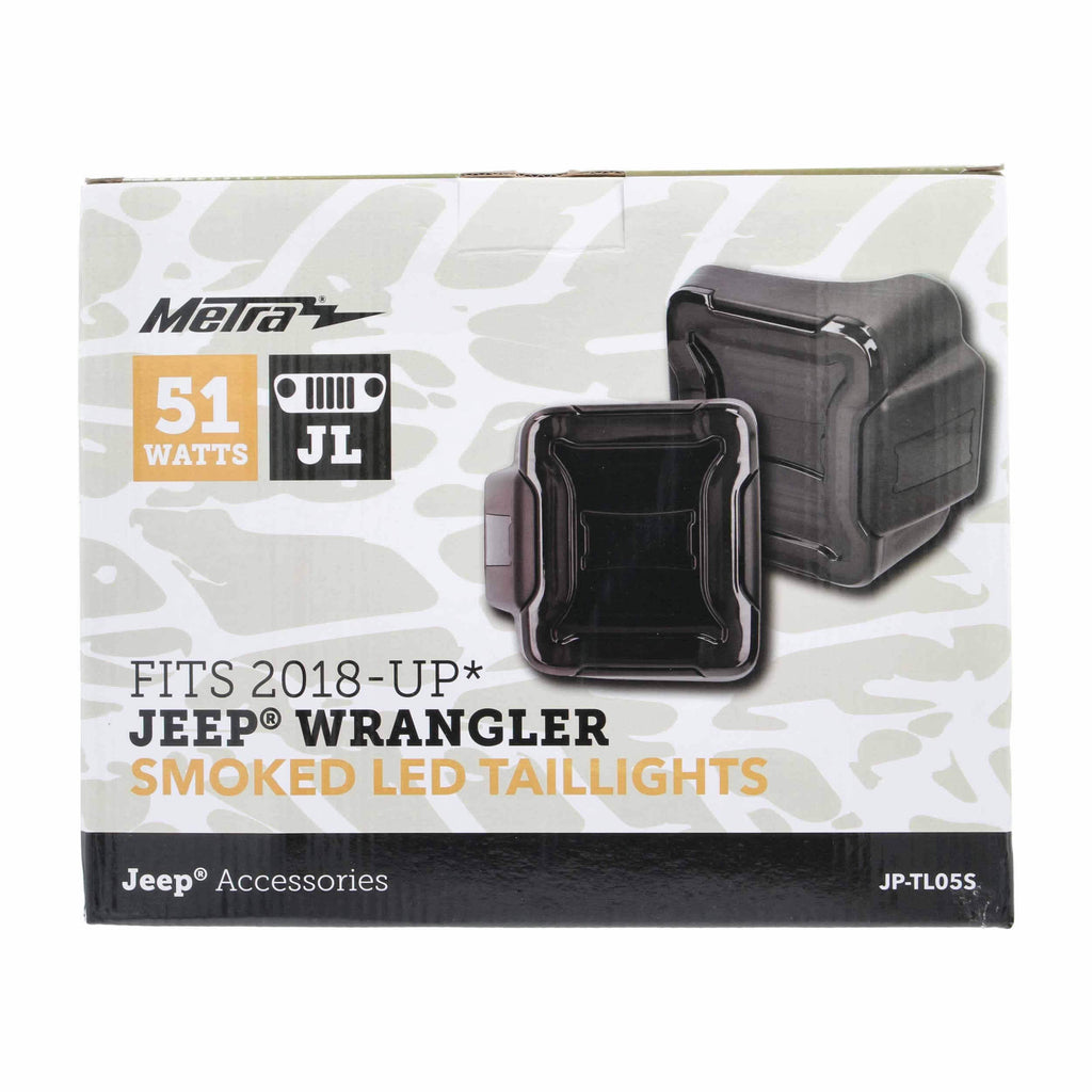 Jeep JP-TL05S Smoked Taillight - Compatible Fits for 2018-Up* Jeep Wrangler JL