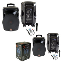 Load image into Gallery viewer, 2 MR DJ DSP4000 PAIR 15" 4000W Bluetooth Portable PA DJ Speaker Stands