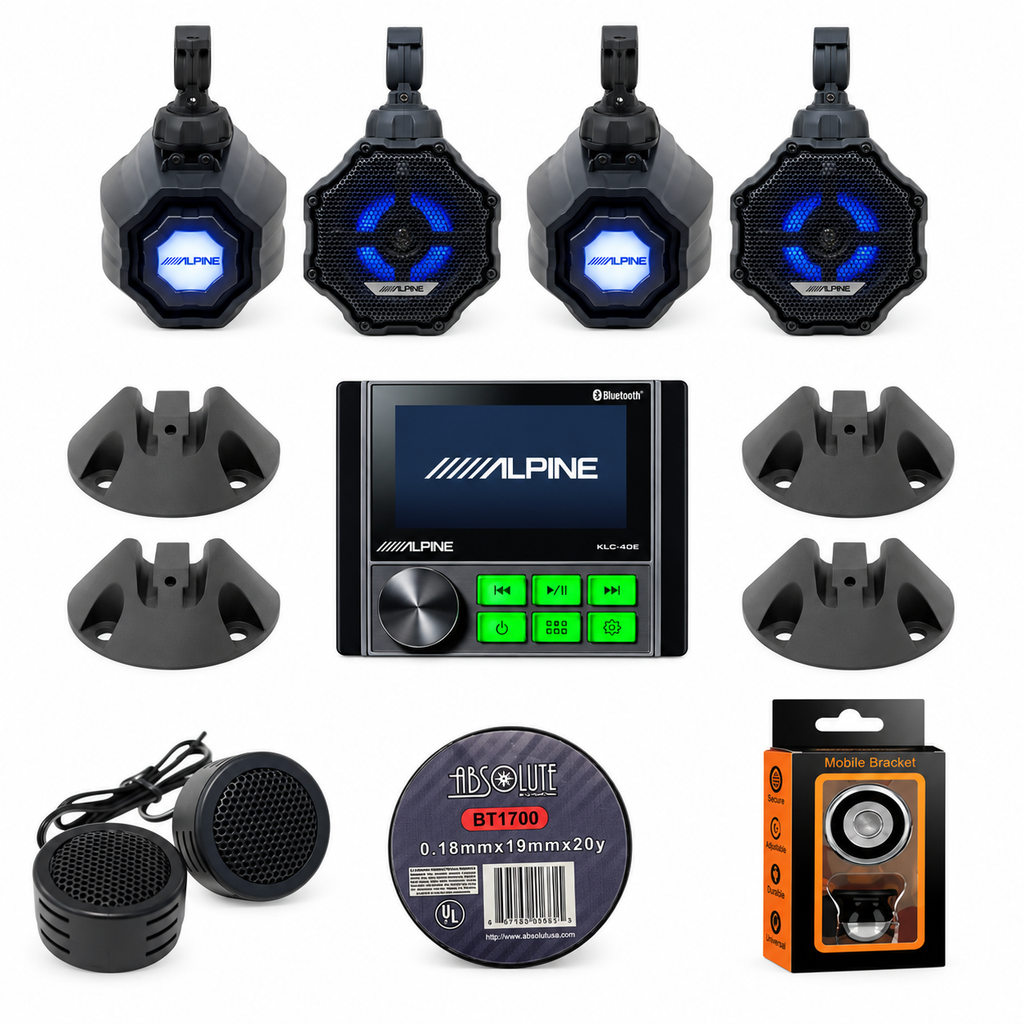 Alpine KAC-CMD-CTR + 2 SPV-65RGB-CAN 6.5" Pods + 2 KTE-65CAN-SM + Accessory Bundle