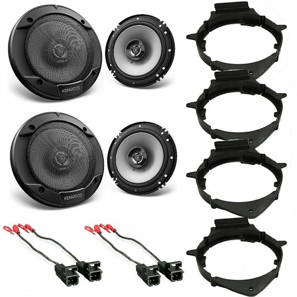 Kenwood KFC-1666S Car Truck Front & Rear Door Speakers with Install Kits Fit select GM vehicles