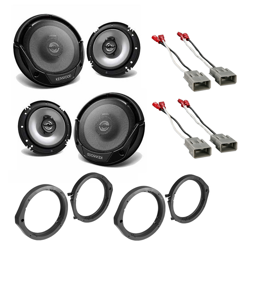 Kenwood KFC-1666S 6.5 inch Front & Rear Door Car Speakers W/Install Kits for 2006-2011 Honda