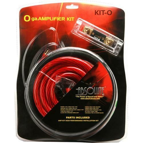 Absolute 6000W 0 Gauge Amp Kit Amplifier Install Wiring Complete 0 Ga Car Wires Red