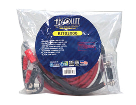 Absolute KIT03000 0 Gauge Amp Kit Amplifier Install Wiring Pro Installation Cables 3000W