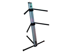 Load image into Gallery viewer, MR DJ KSPRO1500S PRO 2-Tier Silver Column Keyboard Stand W Mic Boom Arm + Case