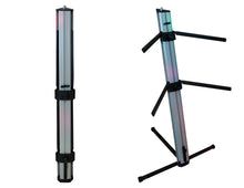 Load image into Gallery viewer, MR DJ KSPRO1500S PRO 2-Tier Silver Column Keyboard Stand W Mic Boom Arm + Case