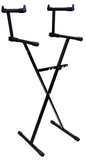 Mr Dj KS550 Keyboard Stand Deluxe Two Tier X Style Heavy Duty Music Keyboard Stand Electronic Piano Stand