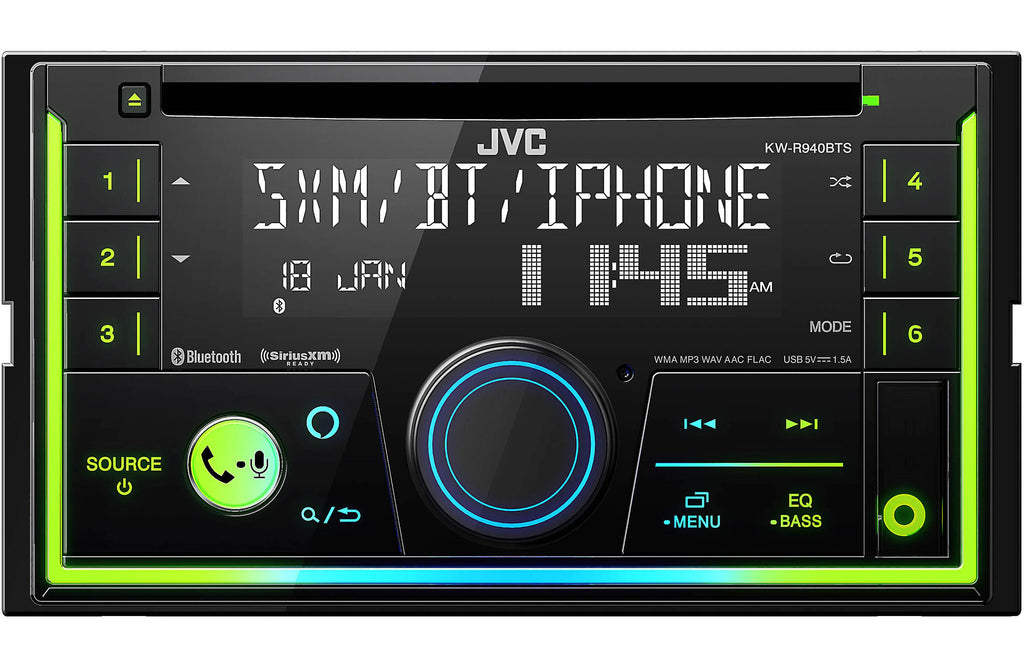 JVC KW-R940BTS Double DIN Bluetooth Stereo Receiver with Built-in Alexa